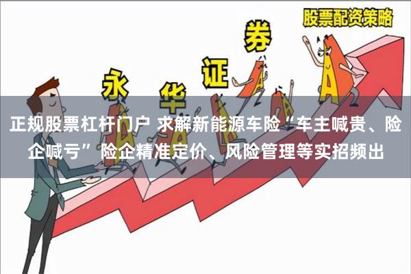 正规股票杠杆门户 求解新能源车险“车主喊贵、险企喊亏” 险企精准定价、风险管理等实招频出