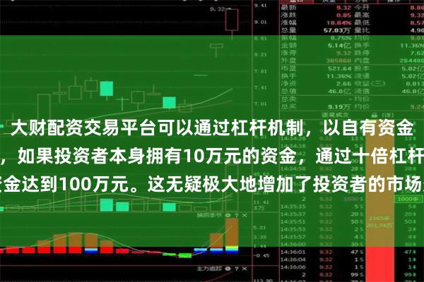大财配资交易平台可以通过杠杆机制，以自有资金的十倍进行投资。例如，如果投资者本身拥有10万元的资金，通过十倍杠杆，他们可以操作的资金达到100万元。这无疑极大地增加了投资者的市场影响力和潜在收益。推动