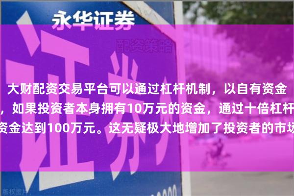 大财配资交易平台可以通过杠杆机制,以自有资金的十倍进行投资。例如,如果投资者本身拥有10万元的资金,通过十倍杠杆,他们可以操作的资金达到100万元。这无疑极大地增加了投资者的市场影响力和潜在收益。要做强做优做大海洋产业