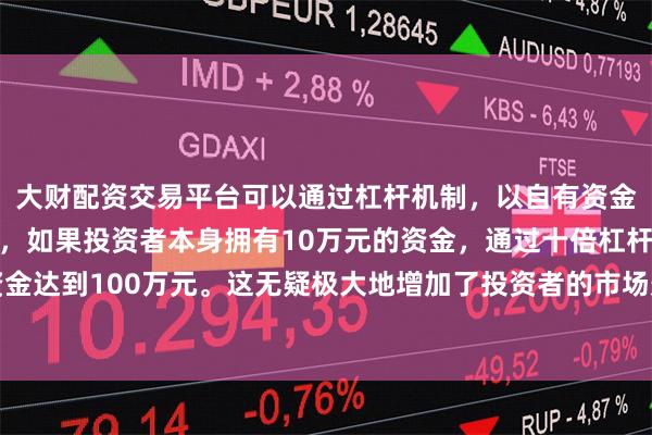 大财配资交易平台可以通过杠杆机制,以自有资金的十倍进行投资。例如,如果投资者本身拥有10万元的资金,通过十倍杠杆,他们可以操作的资金达到100万元。这无疑极大地增加了投资者的市场影响力和潜在收益。这通常意味着有较强的买盘力量介入