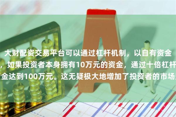 大财配资交易平台可以通过杠杆机制,以自有资金的十倍进行投资。例如,如果投资者本身拥有10万元的资金,通过十倍杠杆,他们可以操作的资金达到100万元。这无疑极大地增加了投资者的市场影响力和潜在收益。林产品年进出口贸易额超过1800亿美元